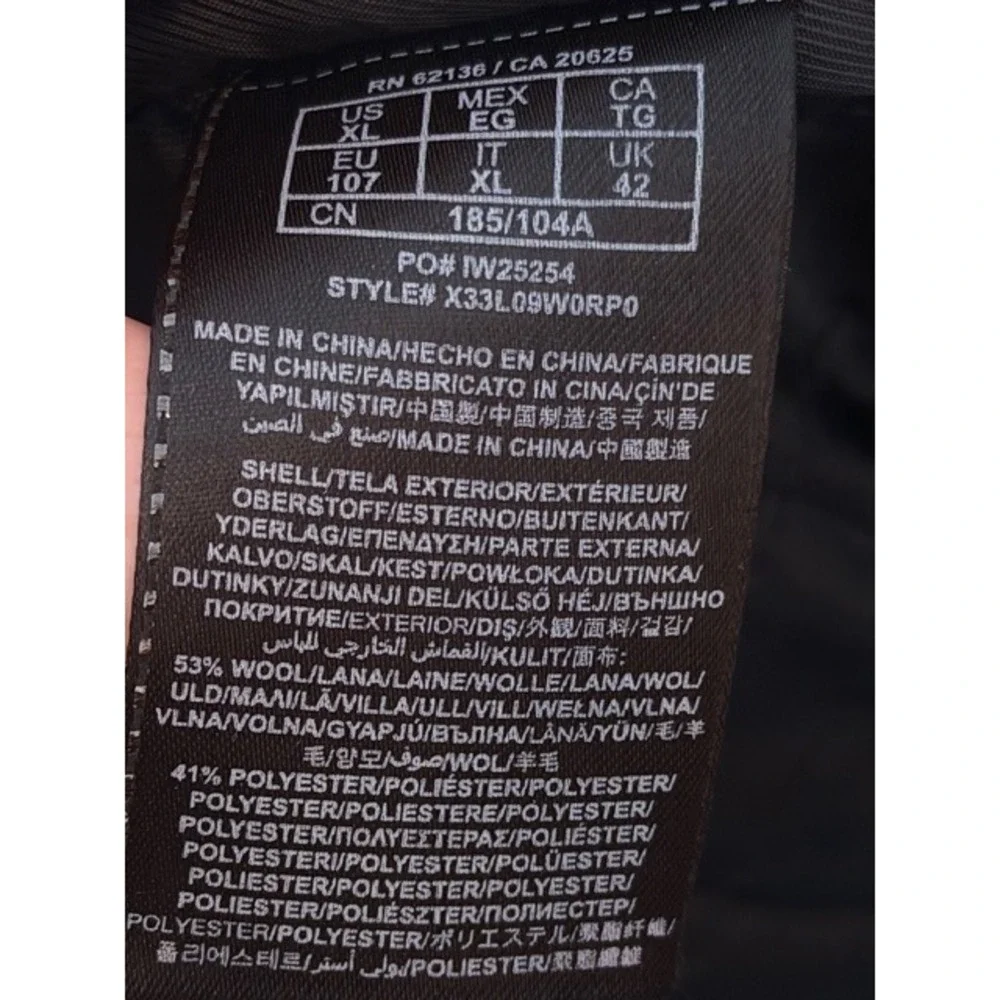 GUESS Men's Black Military Style Full Zip Wool Blend Jacket Size‎ XL Y2K